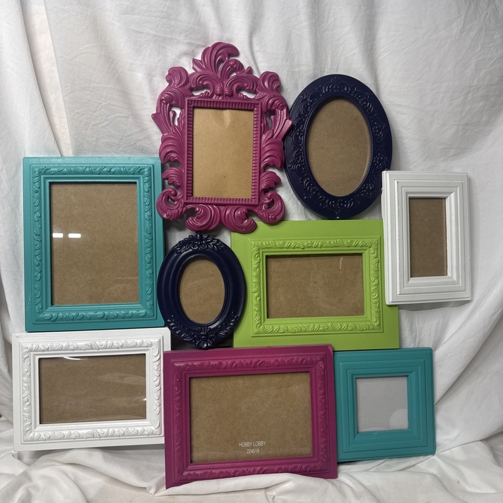 Hobby Lobby Collage Picture Frames Wall 9 Photo Gallery Colors "Friends" Whimsy